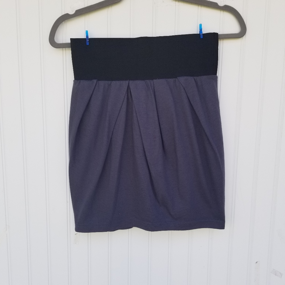 XX1   (XS) Mini skirt -Grey wide Black elastic